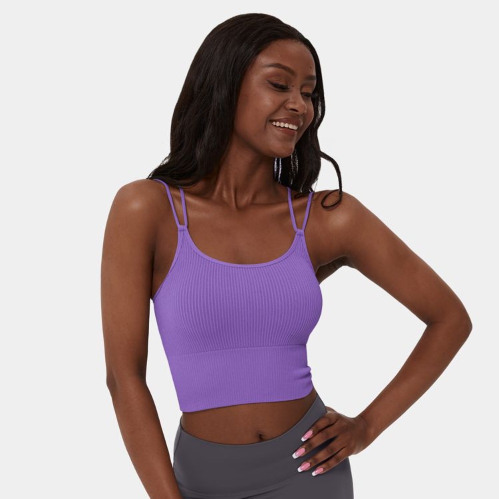 Halara Seamless Flow Double Straps V Back Cropped Yoga Tank Top